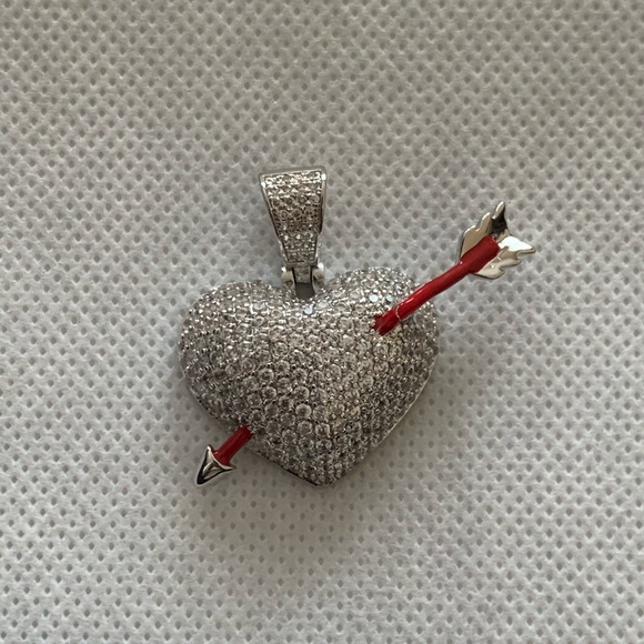 925 Sterling Silver Heart Pendant 22" Rope Chain - Picture 6 of 6